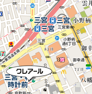 クレアール神戸三宮校地図