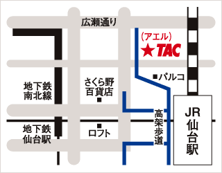 TAC仙台校地図